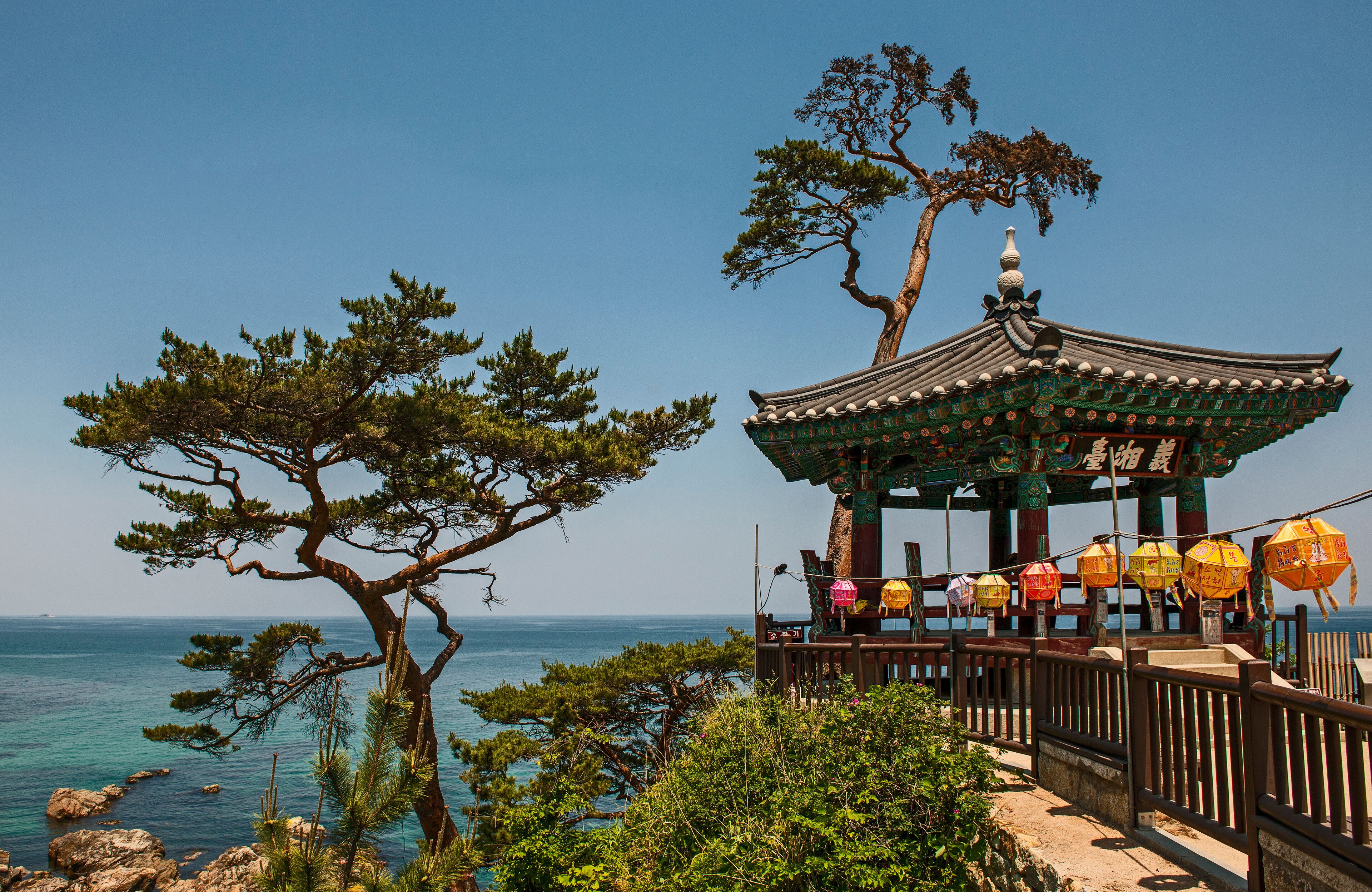 Pavilion by the coast at the Naksansa Temple / Korea