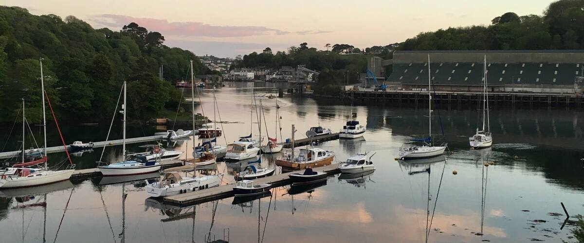 The view to Fowey from upstream