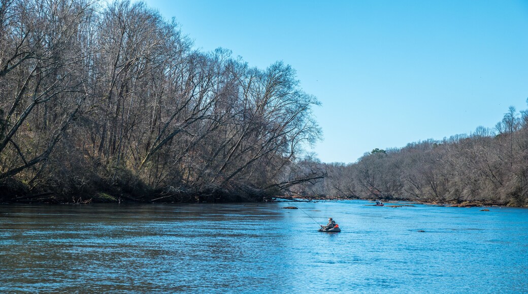 Man fishing in a float tube