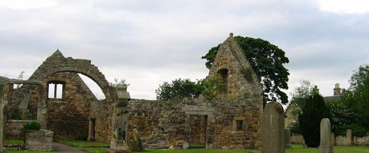 Gladsmuir old kirk. Ruined 17th century church, behind the newer one used today.