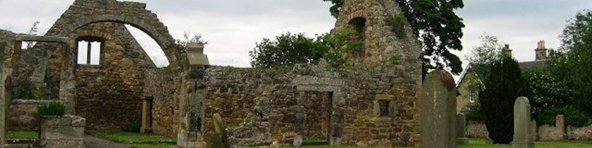 Gladsmuir old kirk. Ruined 17th century church, behind the newer one used today.