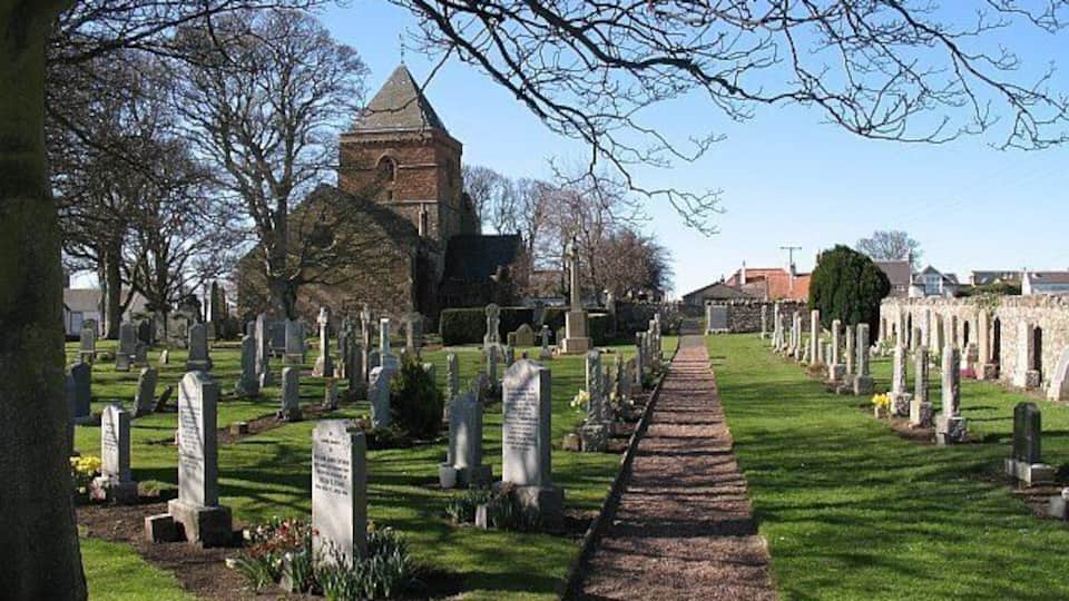 Whitekirk The churchyard.