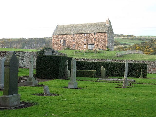 Tithe Barn, Whitekirk, East Lothian, Scotland. After miracles of healing were being performed at a nearby well in the 13th century, the nearby church of St Mary's was placed under the protection of James I who built hostels for the growing number of pilgrims. James IV regularly made the journey to Whitekirk, but his son James V gave the site to the Sinclair family who in around 1540 built a rare example in Scotland of a 3-storey tithe barn with stone from the former pilgrims' hostel. In the 19th century the holy well dried up following agricultural drainage.