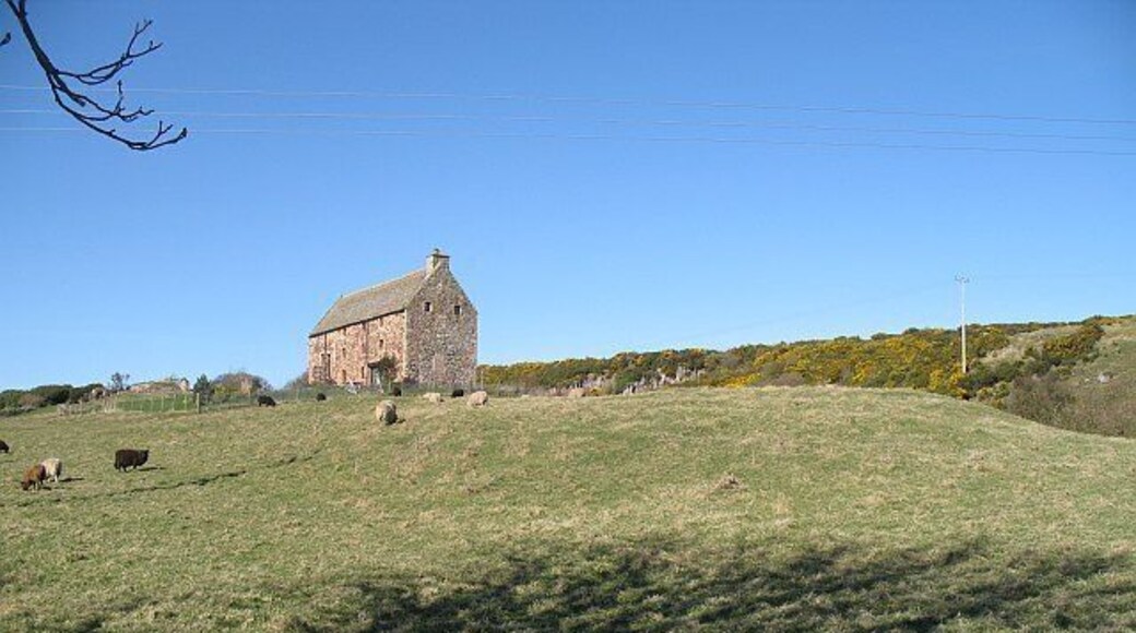 Tithe Barn, Whitekirk. Another view of the 16th century barn, now a house. See 345573.