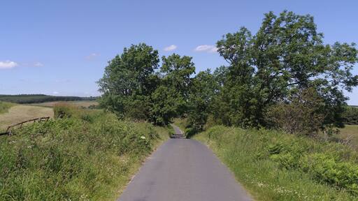 Looking north along the road between Healey and Ellingstring in Yorkshire.