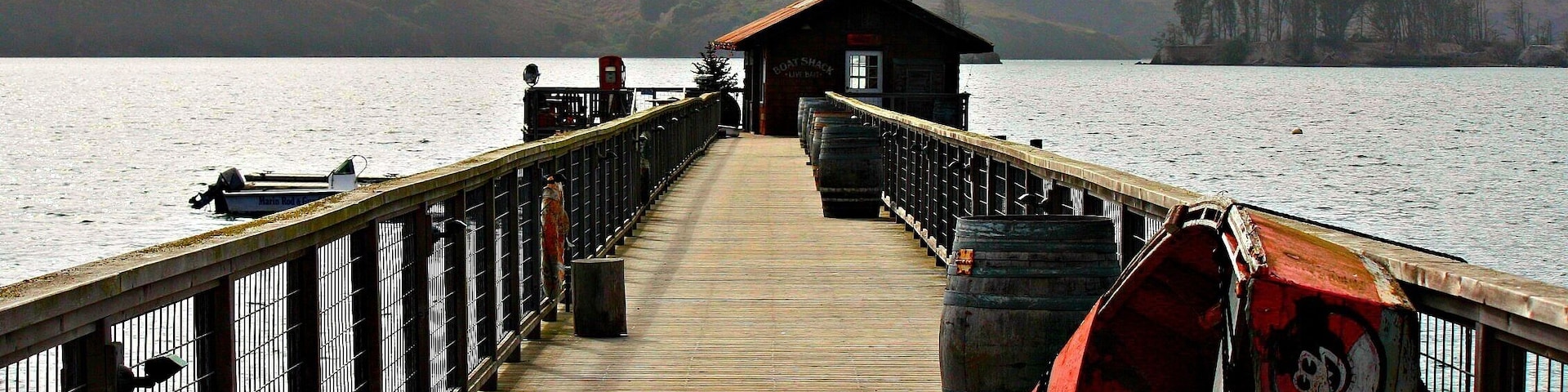 A wonderful place to stop along Highway 1 or after a hike along Point Reyes National Seashore is Nick's Cove. Although it has a fantastic restaurant and bar the best thing really is to head out here to the Boat Shack, cozy up next to the wood burning stove, and dial 112 from the phone inside to have oysters and drinks brought out to you while you enjoy the sunset. The perfect little get away.