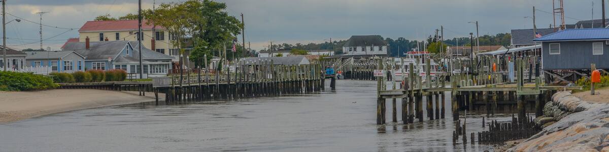 Bowers Beach at the mouth of Murderkill River on Delaware Bay in Bowers, Kent County, Delaware