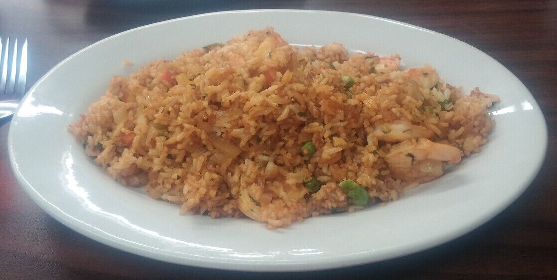 The Ecuadorian take on the Chinese-American staple, shrimp fried rice.