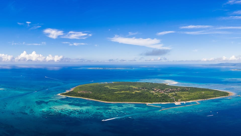 Panoramic Taketomijima in ishigaki of Japan with sunny day