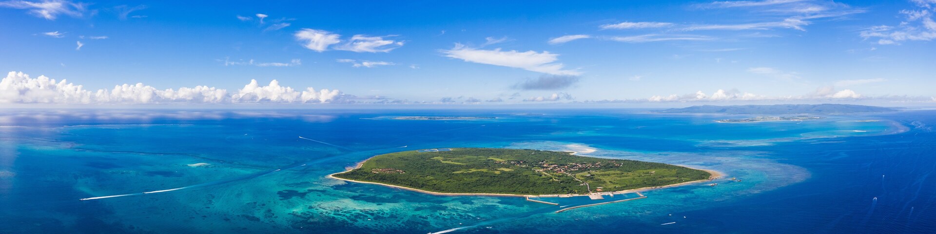 Panoramic Taketomijima in ishigaki of Japan with sunny day