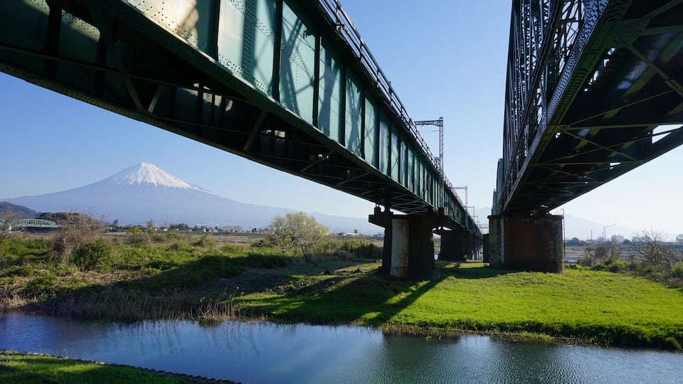 富士川、東海道本線の下