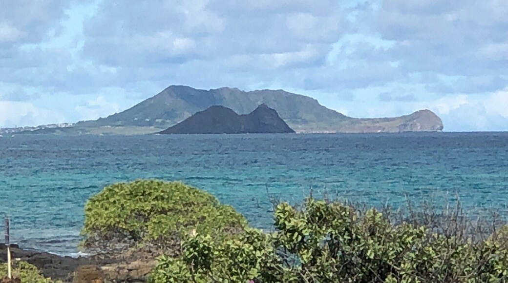 In the distance the larger island is Manana Island. In the foreground a smaller island that appears to snuggle the larger. It reminds me of the song by James Ford Murphy, Kuana Torres Kahele, and Napua Greg-Nakasone “Lava”. The graphics that go with that song were modeled after Iz and his wife. So beautiful!
