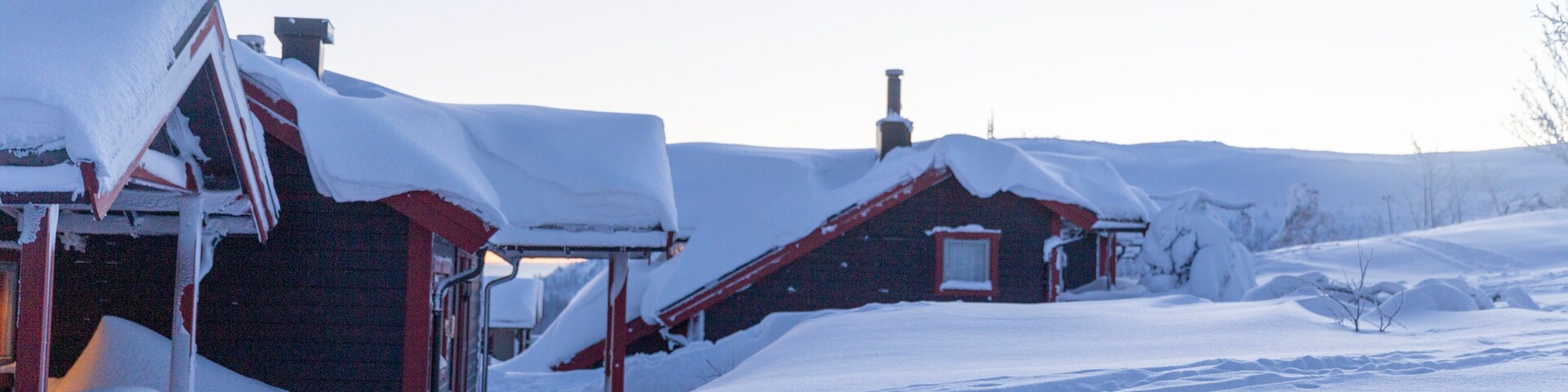 Winter landscape with snow and blue sky in Trysil municipality, Hedmark county,scandinavia
