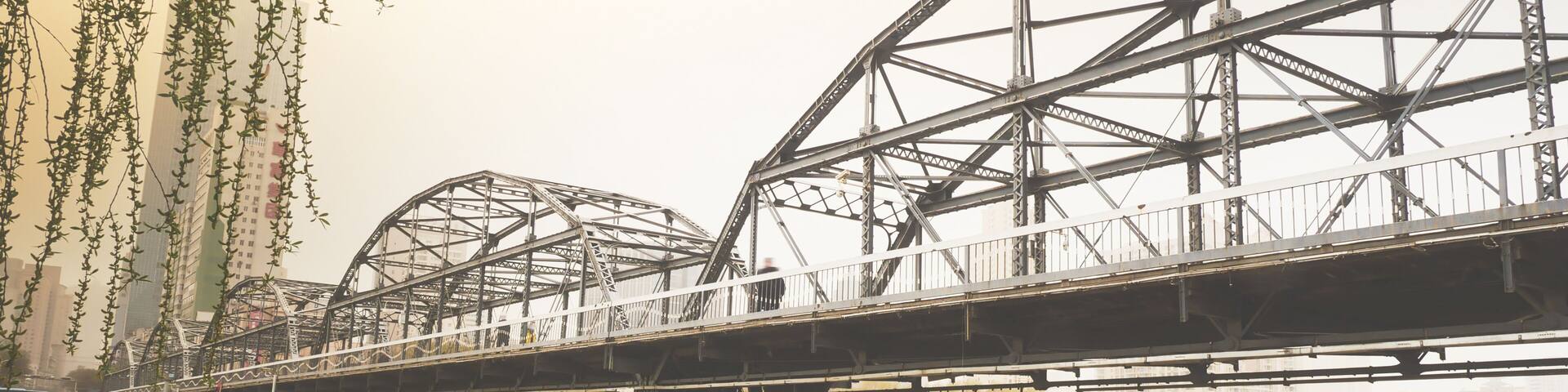 Zhongshan Iron Bridge on the Yellow River in Lanzhou, China