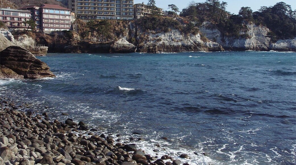 Dogashima Onsen's peculiar coast and Hotels, located in the east part of Shizuoka prefecture, Japan.