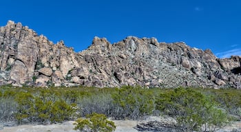 Very unique geological rock formations make up the Hueco Tanks State Park in El Paso County, Texas.