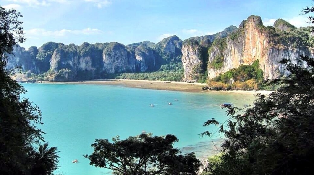 Rock climbing and repelling are popular activities in Railay.
I snapped this photo after hiking up into a cave and just before I started to repel down the side of the cliff. #waterlust