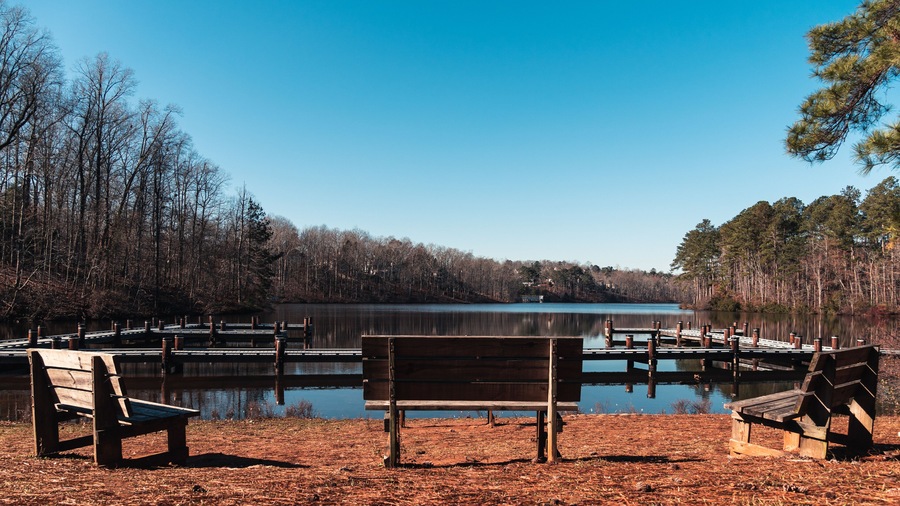 lake view at Georgia peach tree city