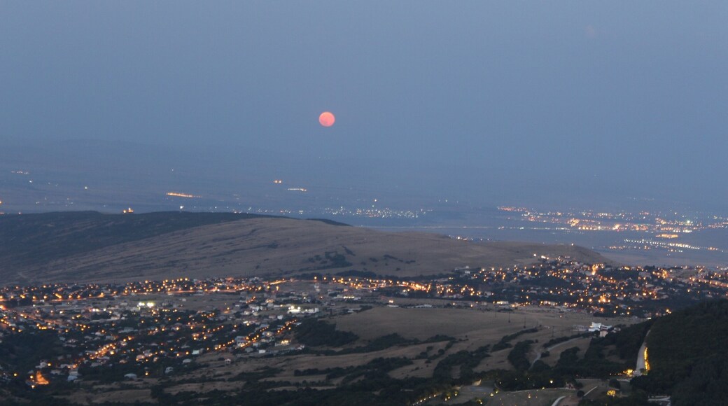 Moon rising over Tbilisi. View from a place called Kojori, Georgia.