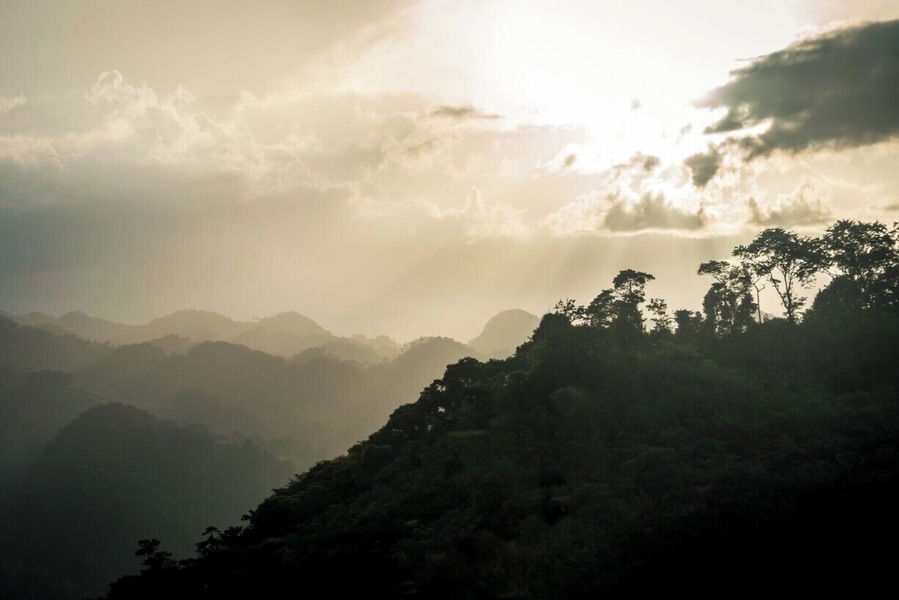 Jungle sunsets at Chiapas, Mexico.