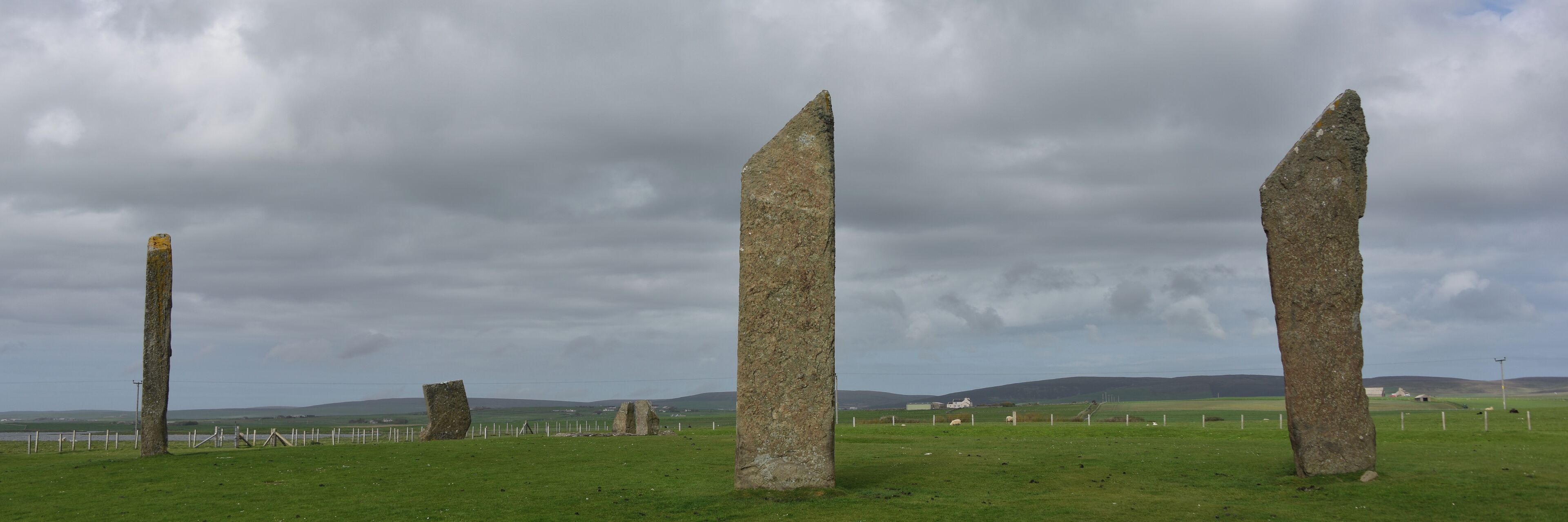 A ring of Neolithic standing stones on Orkney forming part of a UNESCO World Heritage Site.
