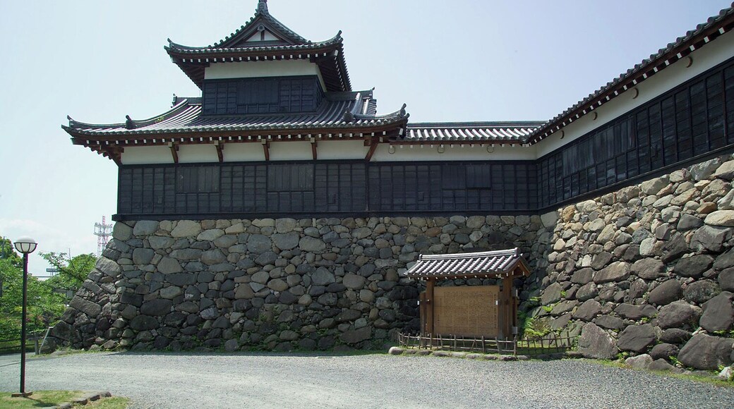 A turret atop a stone wall at KĆriyama Castle in the city of YamatokĆriyama, Nara Prefecture, Japan