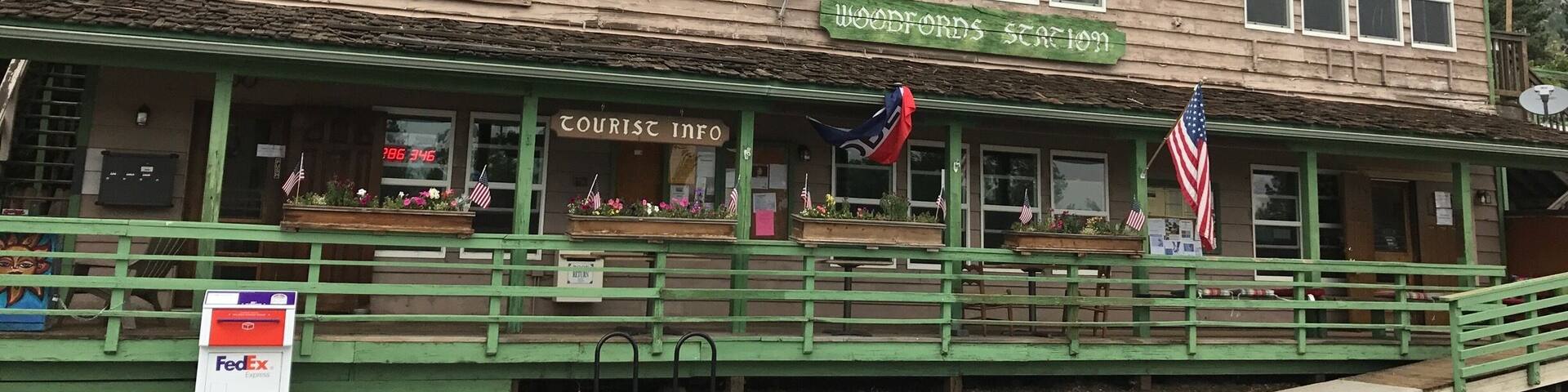 You feel like you're in the middle of nowhere then up comes this outpost where you can grab a snack and use the restroom