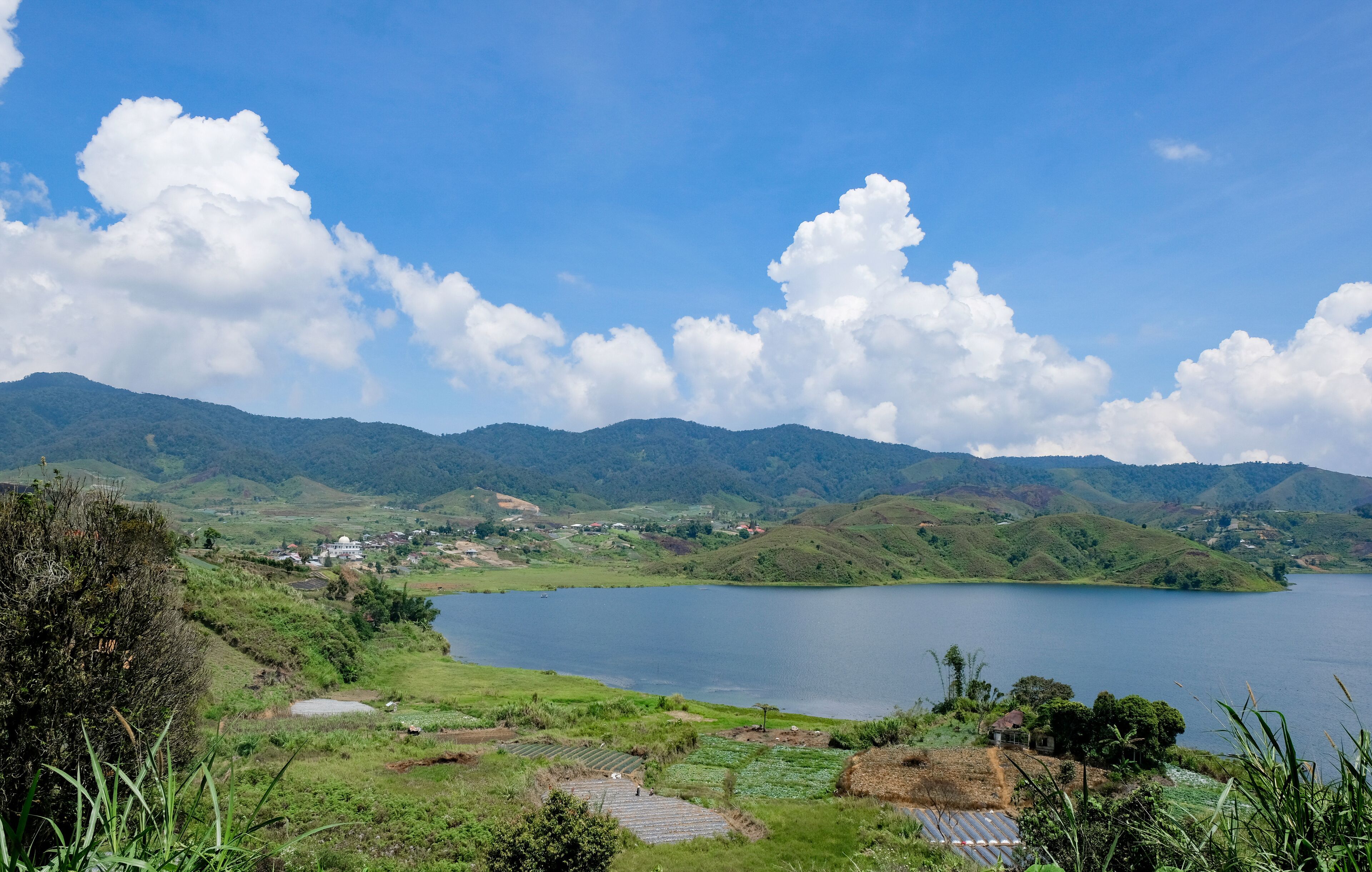 Scenic view of Diatas Lake, Alahan Panjang, West Sumatera, Indonesia.