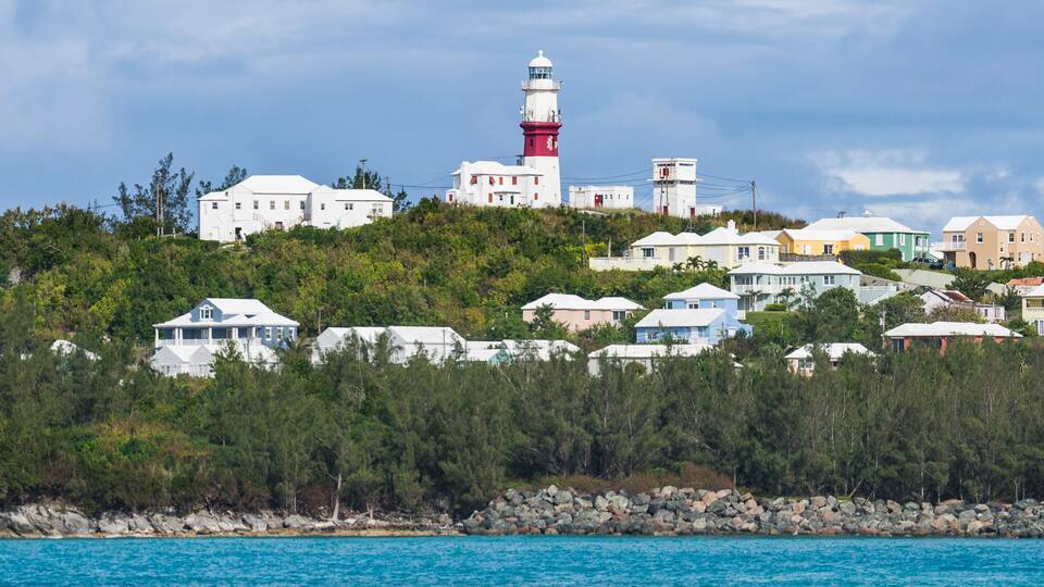 Bermuda, St. David's Island, St. David's lighthouse seen from Turtle beach