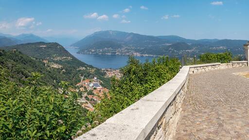 The outlook on the Lago d Orta lake from Sanstuario Madonna del Sasso.