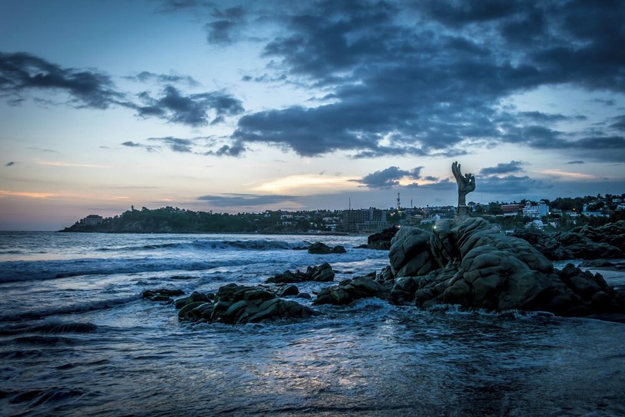Puerto Escondido, as seen from Zicatela beach.