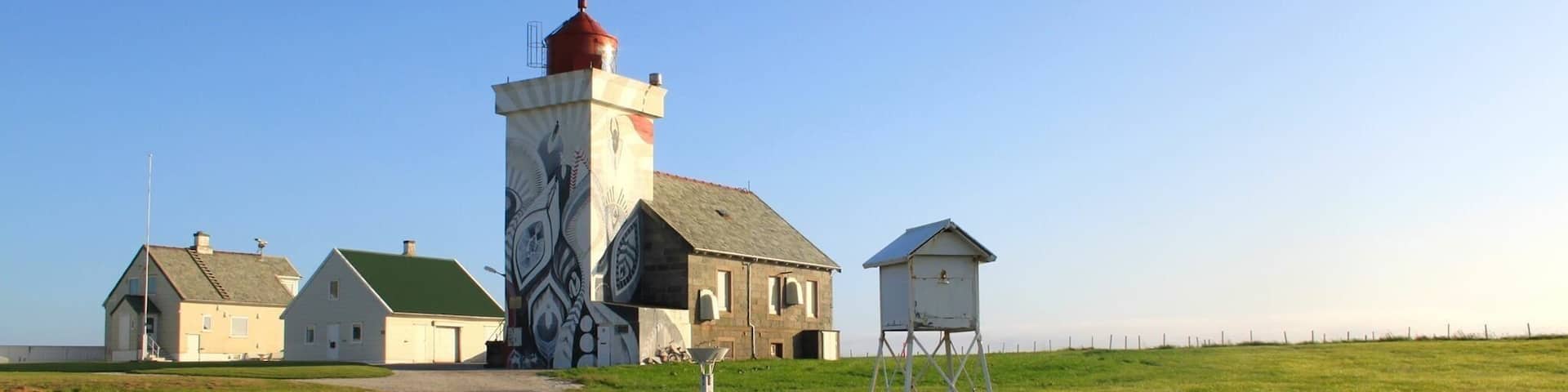 The lighthouse was built in 1873, renovated in 1949 and automated 1991. It was also used by German occupation forces in WWII as part of their coastal defense system.
In 950 Erik the Red, founder of the first Norse settlement in Greenland was born nearby. Erik the Red was also the father of the famous Viking explorer Leiv Erikson, who was the first European to set foot on the American mainland in 1003.
Local landowner Eirik Bjodaskalle, (circa 950 A.D.), is said to have had his large farm here. Eirik Bjodaskalle was the father of Queen Astrid, mother of the famous Viking King Olaf Tryggvason (born 968, king of Norway from 995 to 1000) who was born nearby. Olaf Trygvason played a big part in bringing Christianity to Norway and is believed to have built the first church in Norway in 995.