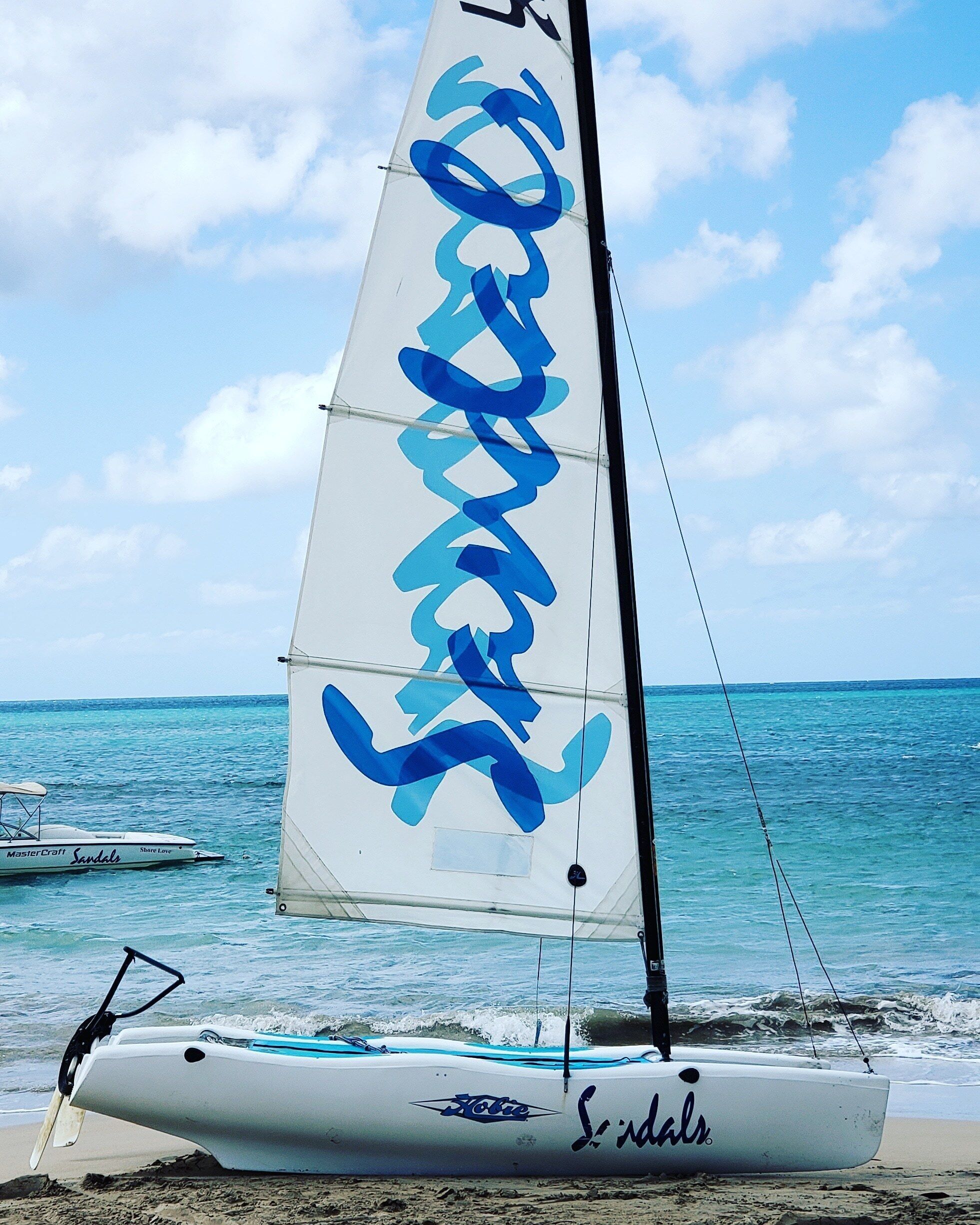 Part of your package at Sandals includes unlimited use of the Hobie Cats, Paddle Boards, Kayaks and more. While I didnt get a chance to use any of them on this trip there was always plenty available for anyone who did. Life jackets and such are provided and they even offer free lessons how to use the Hobie Cats or any of the activities if you've never done them. It's a good place to find out if SUP is your thing. 
#SaintLucia #IslandLife #Carribean #WestIndies #Island #Activities #HobieCat 