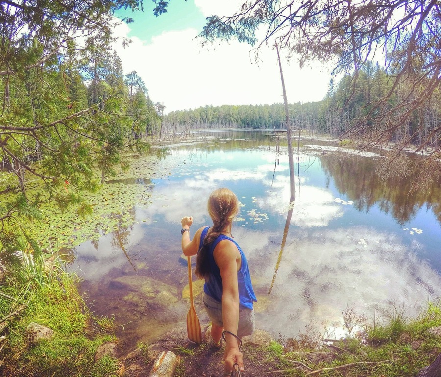 Canoe camping trip near Mt St Marie, Quebec.