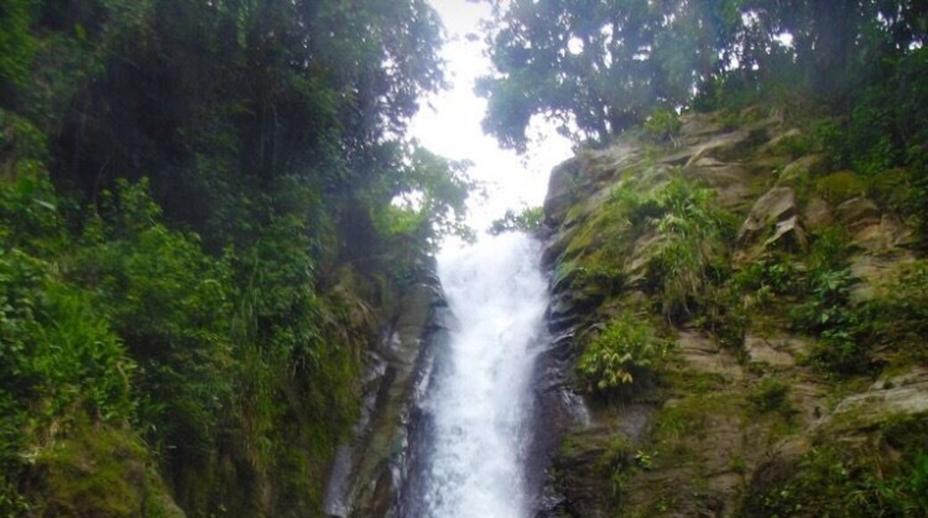 Waterfall after a hike through a forest near the Arenal Volcano