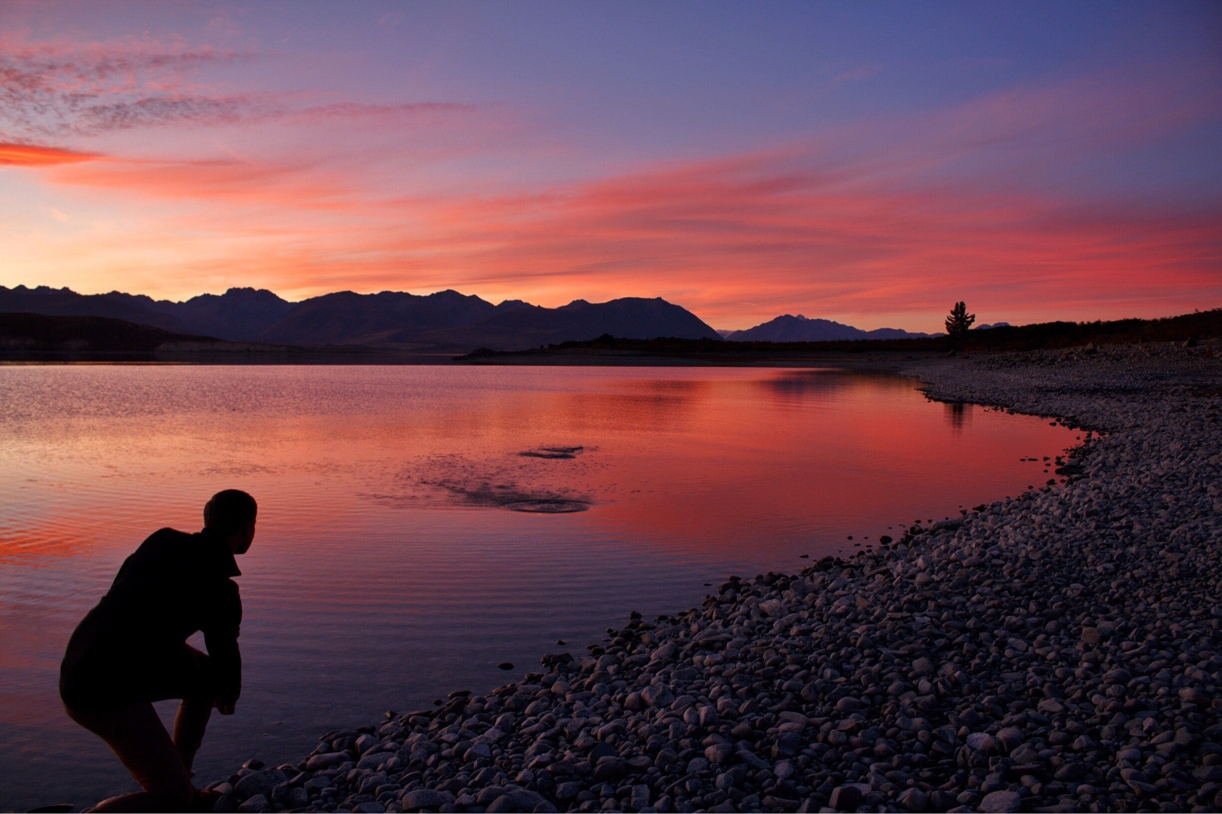 Sunset stone skipping
#springfun 