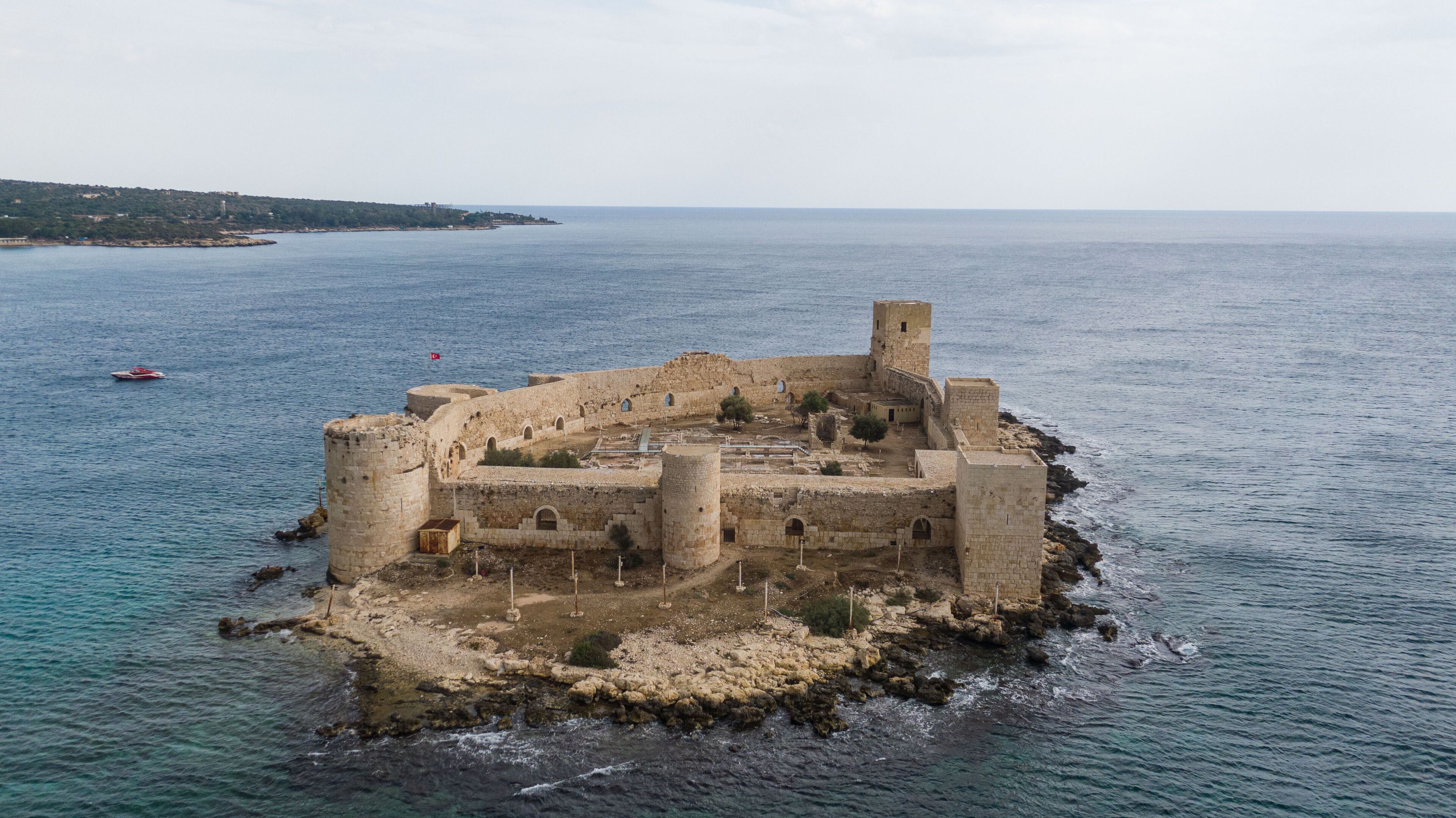Maidens Castle Kiz Kalesi Drone Photo, Erdemli Mersin, Turkey