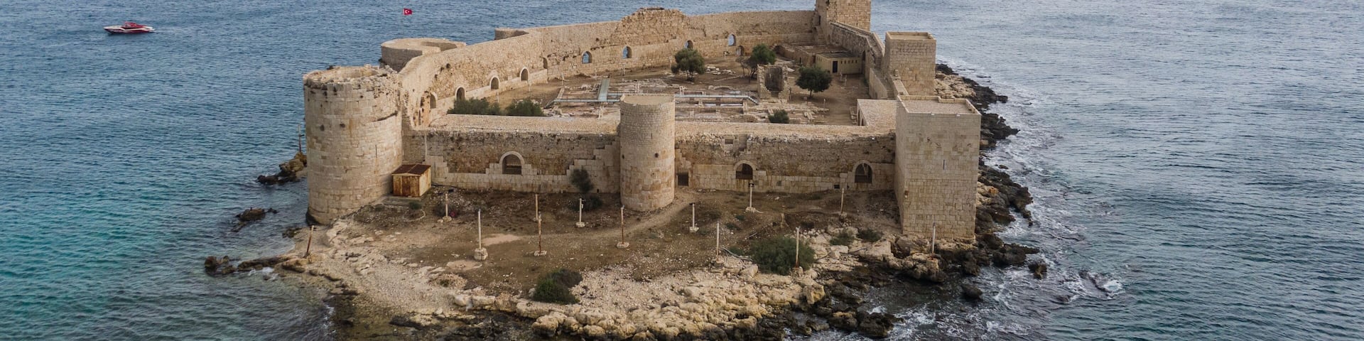 Maidens Castle Kiz Kalesi Drone Photo, Erdemli Mersin, Turkey
