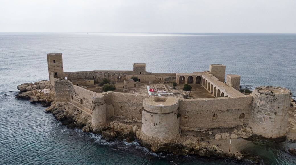 Maidens Castle Kiz Kalesi Drone Photo, Erdemli Mersin, Turkey