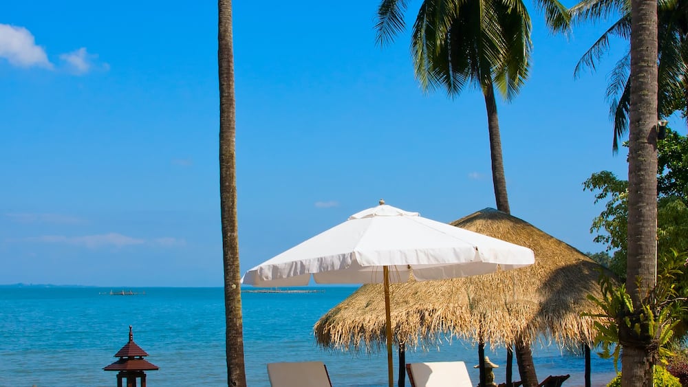 Swimming pool by the sea on island Koh Chang,Thailand