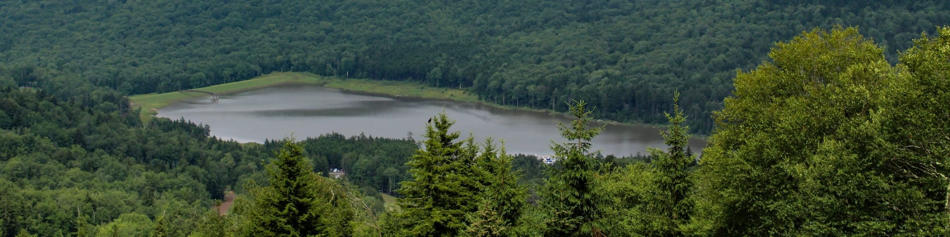 Allegheny Mountains landscape with lake and mountains