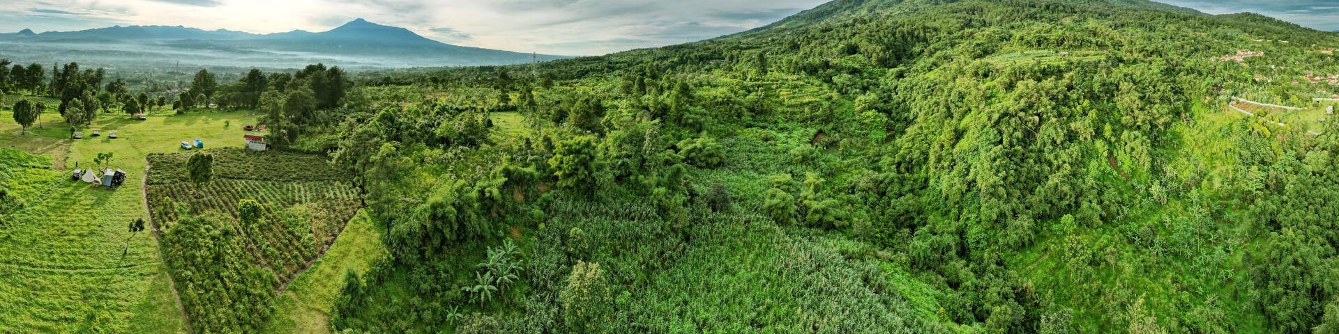 Beautiful panorama of Salak mountain at morning