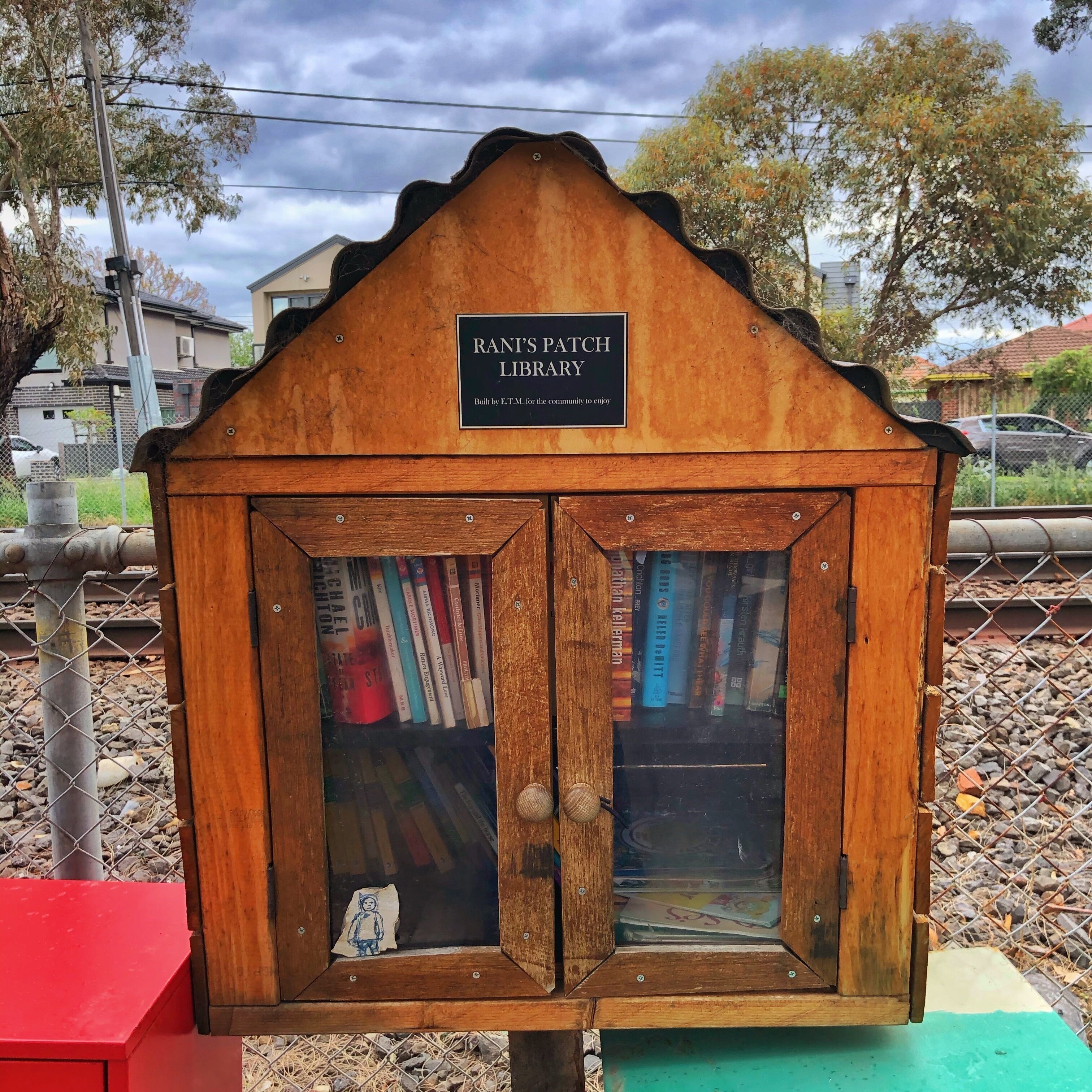 A community library on the Upfield Bike Path just south of Batman Station