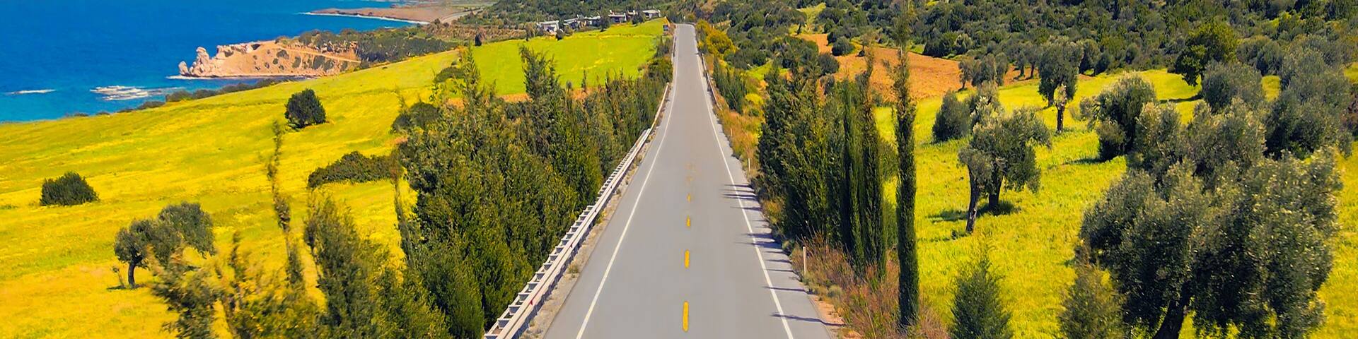 Yudi Mountain in Yedikonuk, İskele, North Cyprus on sunny day