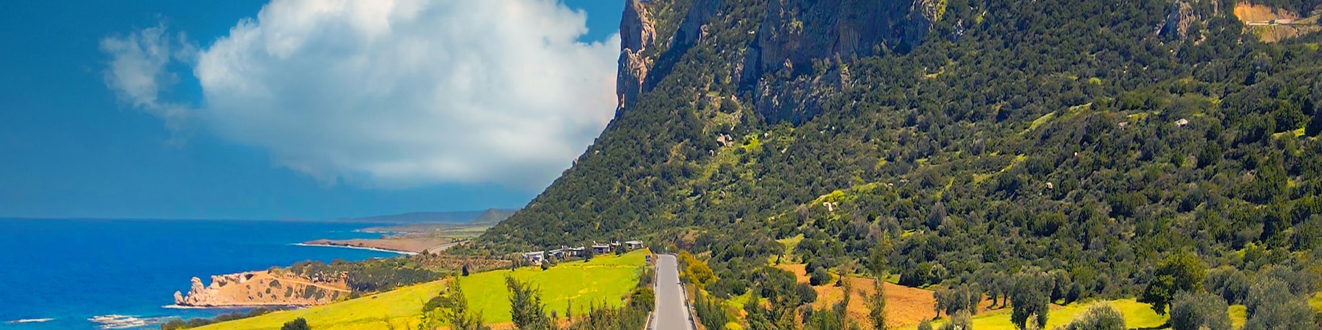 Yudi Mountain in Yedikonuk, İskele, North Cyprus on sunny day