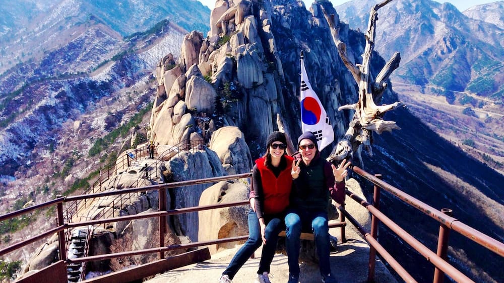 Great views are to be had at the top of Mt. Seorak, or Seoraksan in Korean.