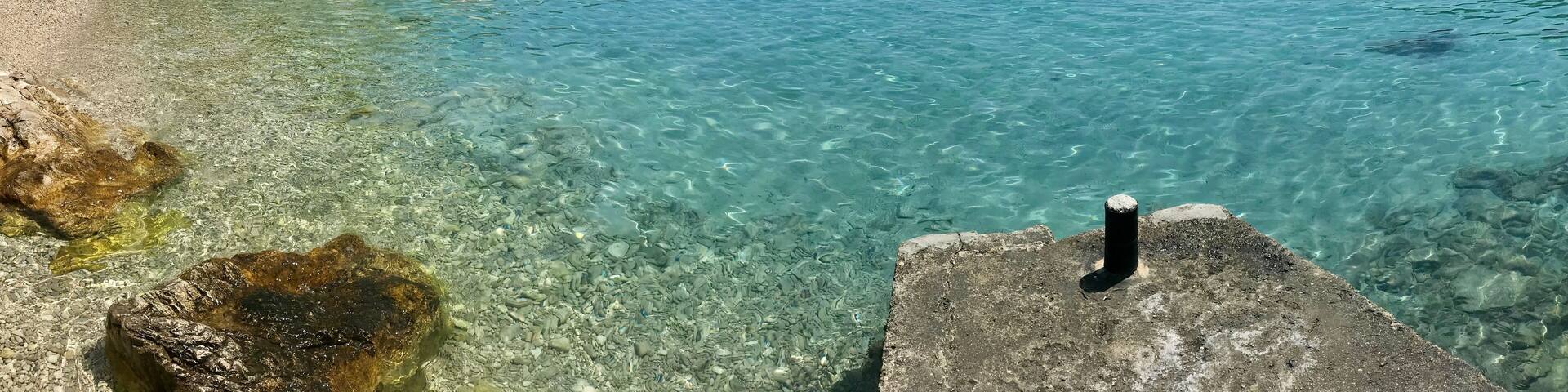 Idk if the tag is correct - but the view from the beach, where we got an amazing grilled lunch from our Split Sea Tour - AWESOME!!