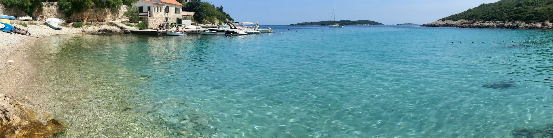 Idk if the tag is correct - but the view from the beach, where we got an amazing grilled lunch from our Split Sea Tour - AWESOME!!