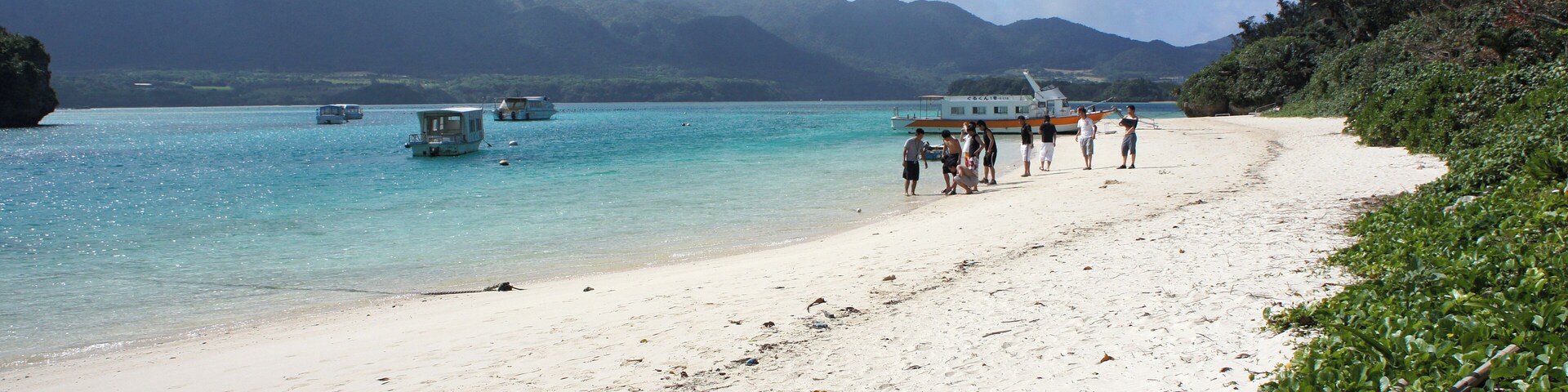 Kabira Bay of Ishigaki Island in Ishigaki City, Okinawa Prefecture, Japan. It is one of the Japan's Places of Scenic Beauty.