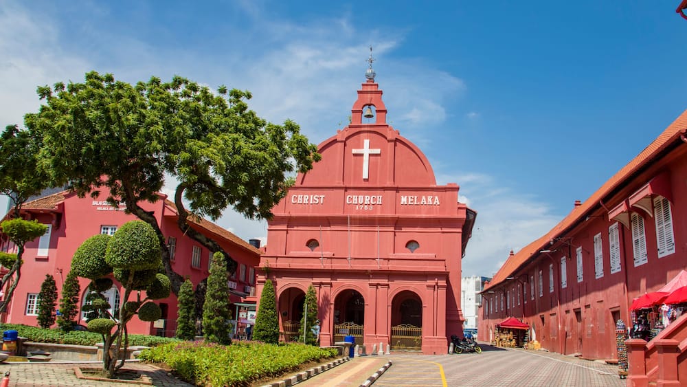 Malacca Malaysia 29th April 2022: Christ Church, Malacca is an 18th-century Anglican church in the city of Malacca City. It is the oldest functioning Protestant church in Malaysia.
